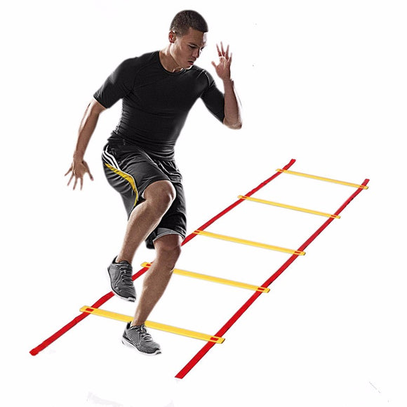 6 Meters 12 Knots Red Rope Yellow Grid Football Training Agility Ladder Training Frame