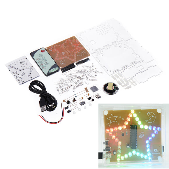 Geekcreit DIY LSD1941 Remote Control Colorful Star Light Electronic LED Flash Kit Support Downloadable Ringtones WAV Music Player