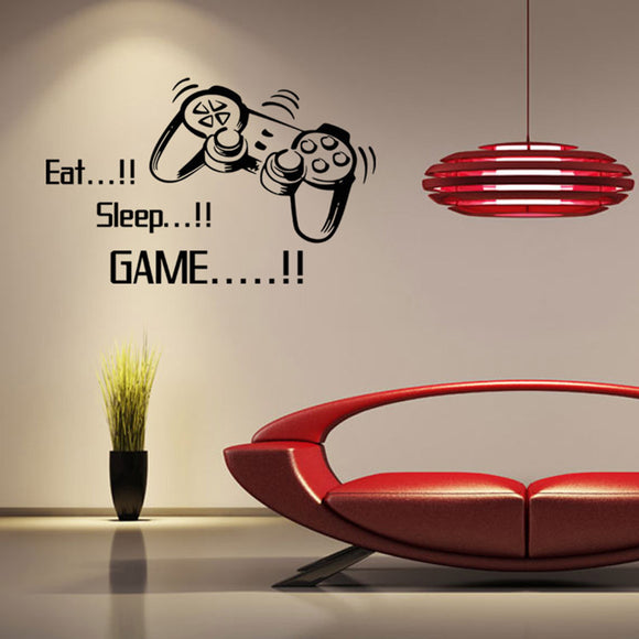 Creative Art Game Handle Wall Stickers EAT SLEEP GAME