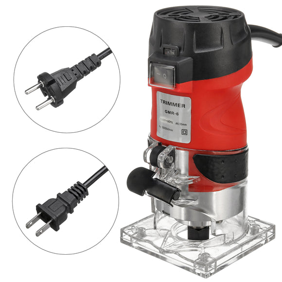 110V/220V 2200W 30000RMP 6.35mm Red Electric Hand Trimmer Wood Laminate Palm Router Joiners Router