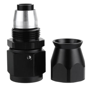 AN-8 Straight Fast Flow Swivel Seal Oil Fuel Hose End Fitting Adapter Black