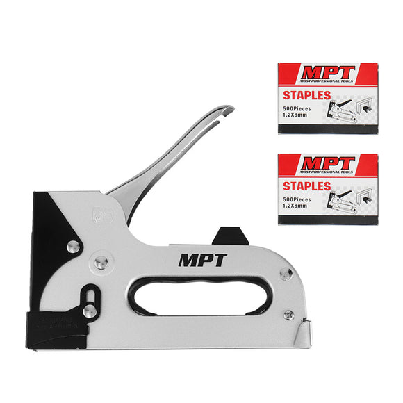 MPT MHI03001 Staple Nail Tacker Stapler Gun Power Tools With 1000pcs 1.2x8mm Staples