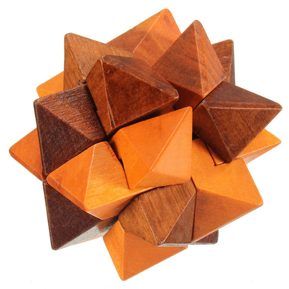 Wooden Puzzle IQ Brain Teaser Kong Ming Lock Ball Magic Cube