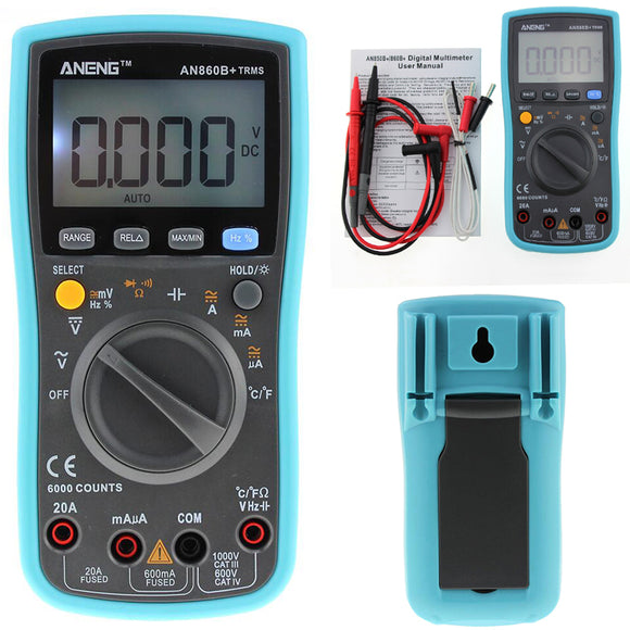 ANENG AN860B+ Backlight Digital Multimeter AC/DC Current Voltage Resistance Frequency Temp Tester