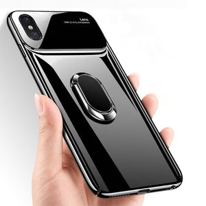 Bakeey 360 Rotation Ring Grip Kickstand Tempered Glass Lens Protection PC Protective Case