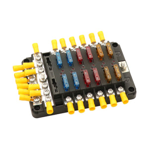 12V/24V Fuse Block 12 Way LED Fuse Junction Box Blade Fuse 24 Terminal Box Car Boat