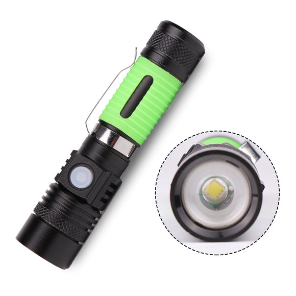 518B T6 3Modes Ultralight USB Rechargeable Zoomable Mini EDC LED Flashlight 18650