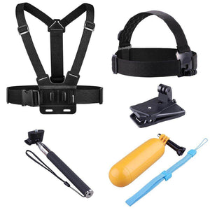 EKEN 6 in 1 Head Strap Camera Mount Chest Strap Selfie Buoyancy for GoPro HERO SJcam