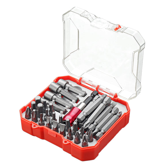 34pcs Screwdriver Bit Set Slotted Phillips Hex Torx Screwdriver Bits Nut Bit Holder