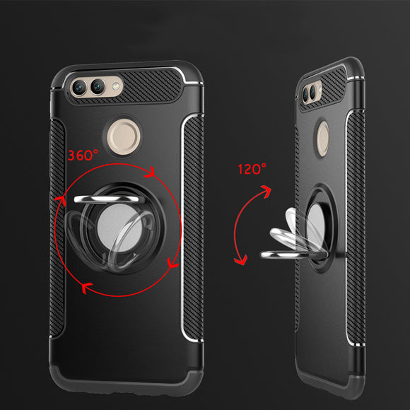 Bakeey Armor Shockproof Magnetic 360 Rotation Ring Holder TPU PC Protective Case For Xiaomi Mi 8 Lite