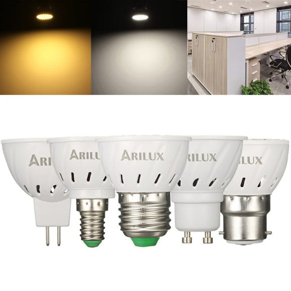 ARILUX E27 E14 B22 GU10 MR16 3W 250LM SMD2835 60LEDs Spotlight Bulb Pure White Warm White AC220V