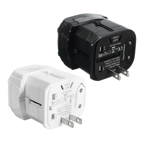 2100mA 5V DC US/UK/AU/EU Universal Travel Adapter Plug Dual Usb Charger