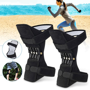 1 Pair Knee Support Power Lift Spring Joint Brace Pads Breathable Knee Pad Fitness Sports Protector