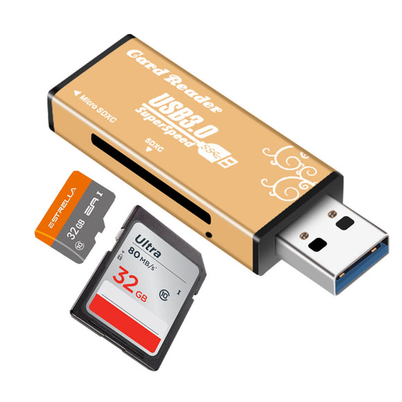 Universal Metal USB 3.0 High Speed TF Memory Card SD Card Reader for Tablet Computer