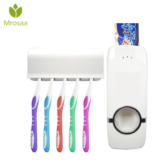 Automatic Toothpaste Squeezer Dispenser Bathroom Automatic Toothpaste Dispenser Squeezer Toothbrush Holder Set
