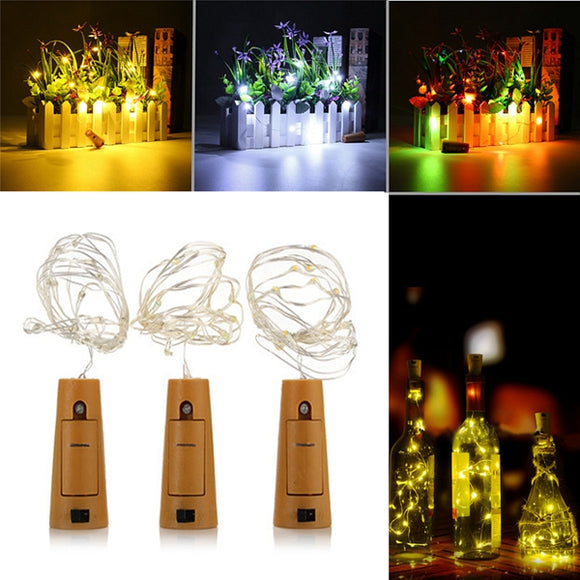 Battery Powered 1M 20LEDs Cork Shaped Silver LED Starry Light Wine Bottle Lamp For Party