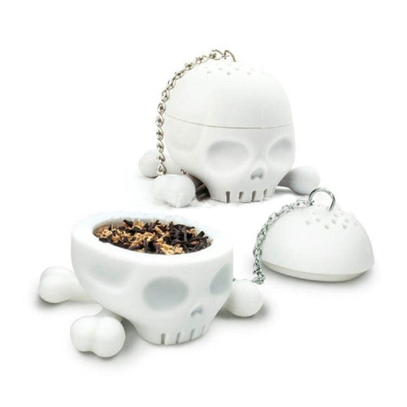 Cool Food-safe Silicone T-Bones Bones Skull Infuser Loose Leaf Tea Strainer Filter Infuser Diffuser