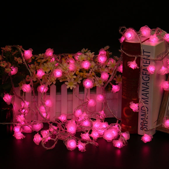 10M 100LEDs 8 Modes Pink White Rose Flower Fairy String Light for Christmas Patio AC220V