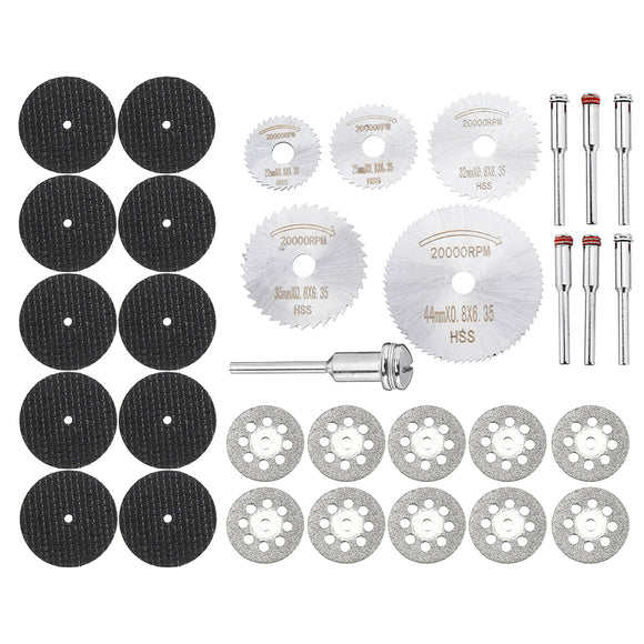 32pcs Mini Circular Saw Blade Set Diamond Cutting Discs Rotary Tool Accessories for Wood Plastic