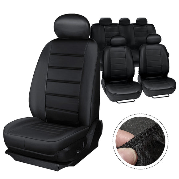 MECO Universal Five Seat Car Seat Covers Front Rear Head Rests Full Set Auto Seat Cover