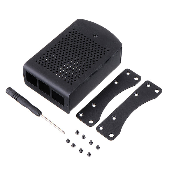 Aluminum Alloy Metal Case Turtle Body Outer Casing with Wall Mount Bracket for Raspberry Pi 4