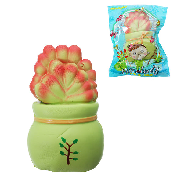 Vlampo Licensed Slow Rising Squishy Potted Succulents Lucky Plant Home Decoration Stress release Toy 14cm