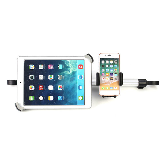 Universal Aluminum Alloy Car Headrest Holder For Phones And 9''-14'' Tablets