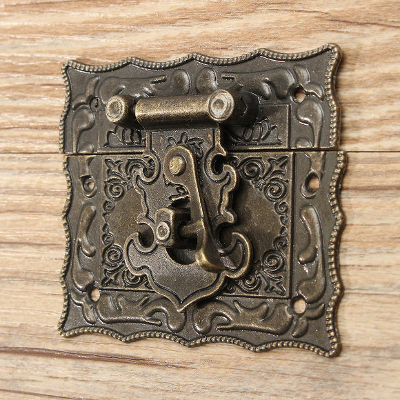 67x58MM Retro Vintage Latch Wooden Box Hasp Pad Chest Lock
