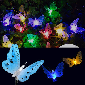 Solar Powered 5M 20LEDs Butterfly Colorful Fairy String Lights for Patio Yard Garden Christmas