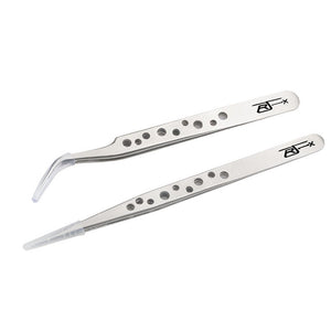 RJX Straight 45 Curved  Stainless Steel Pincer Tweezer Repairing Tool With Cooling Hole  For RC Models