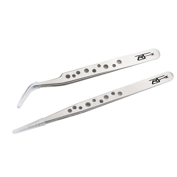RJX Straight 45 Curved  Stainless Steel Pincer Tweezer Repairing Tool With Cooling Hole  For RC Models