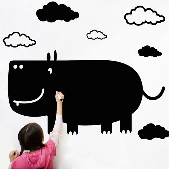 Chalkboard Sticker Creative Cartoon Rhino Blackboard Wall Stick For Kid's Room DIY Wall Decals Wall