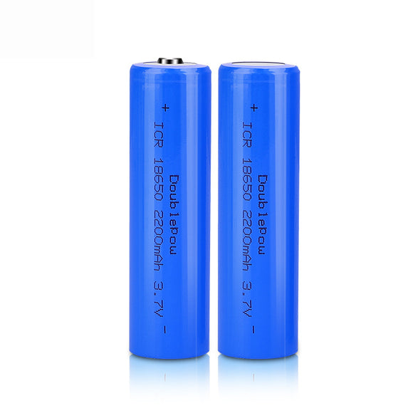 Doublepow 1pc 3.7V 2200mAh Rechargeable 18650 Lithium Battery for Flashlight and Electrical Accessories