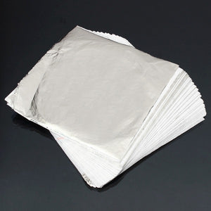 100 Leaves Silver Leaf Sheets For Gilding Decoration Art Work Craft 14 x 14cm