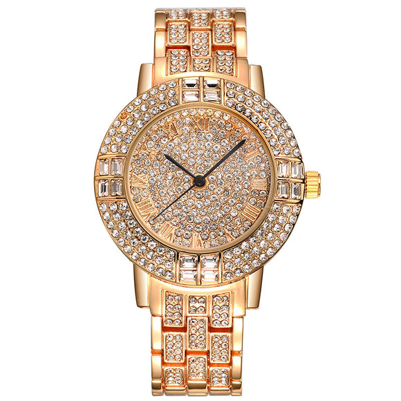 BAOSAILI BS1032 Diamond Ladies Watch Stainless Steel Strap Quartz Wrist Watch