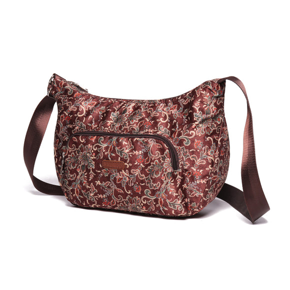 Brenice Women Nylon Floral Casual Front Pocket Shoulder Crossbody Bag