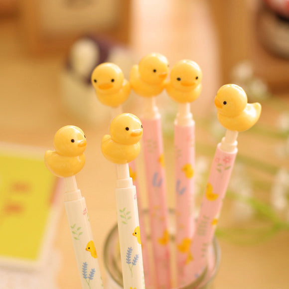 1Pcs 0.5mm Cute Yellow Duck Animal 3D Writing Ballpoint Pen Office School Supplies Stationery