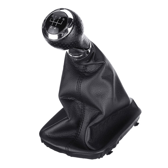 5 Speed Gear Shift Knob with Leather Boot Cover For AUDI A3 A4 Q5 S3 S4