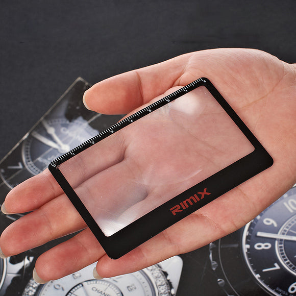 RIMIX Transparent Credit Card 3 X Magnifier Magnifying Lens Outdoor Fire Pocket HD Reading Glasses