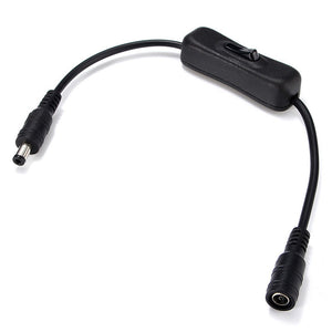 20PCS LUSTREON 5.5X2.1mm DC Power Supply Connector Switch Cable for 5050 3528 LED Strip Light 30cm