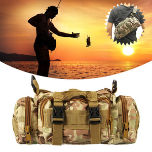 ZANLURE 35*15*9cm Camouflage Nylon Oxford Reel Bait Fishing Bag Outdoor Waist Shoulder Bag