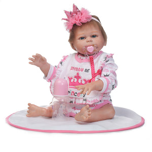 19.5 Handmade Silicone Reborn Girl Body Lovely Dolls Newborn Baby Vinyl Toys"