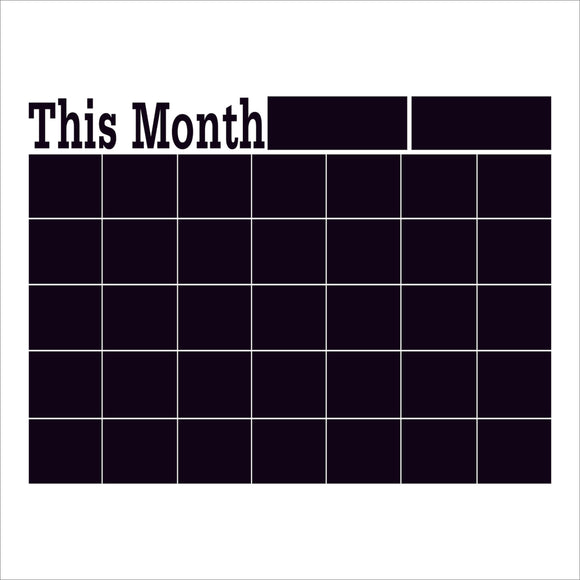 Month Calendar Chalkboard Sticker Removable Planner Wall Stickers Black Board Office Scho
