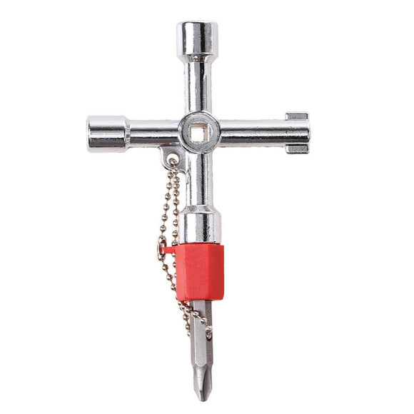 5 In 1 Cross Switch Key Wrench with Accessories Universal Square Triangle Train Electrical Cupboard