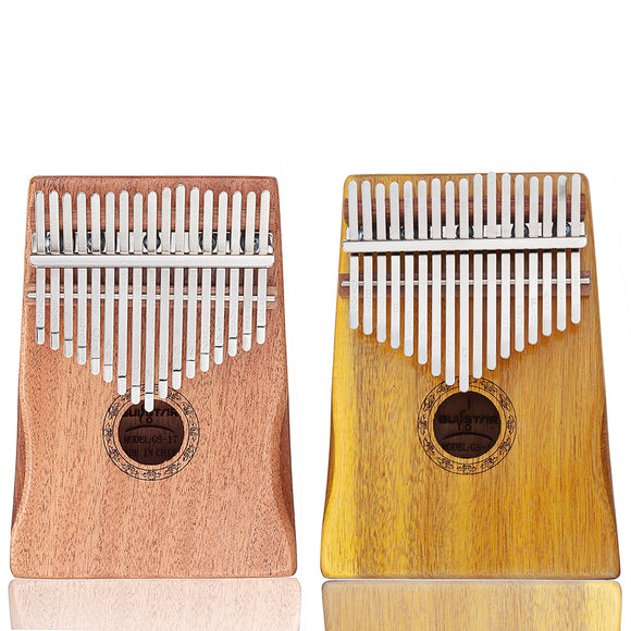 GUISTAR 17 Keys Mahogany Acacia Wood Kalimba Thumb Finger Piano with Bag Set