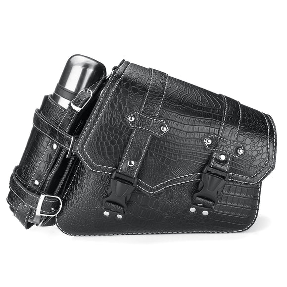 Motorcycle Saddle Bag Motorbike Black Leather Saddle Bag Pannier Waterproof