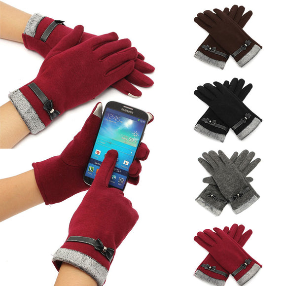 Fashion Cute Womens Touch Screen Winter Warm Weaved Knit Wrist Gloves Mittens