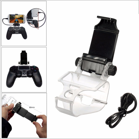 Game Controller Handle Clip Mobile Phone Clamp Holder with OTG Cable For PS4