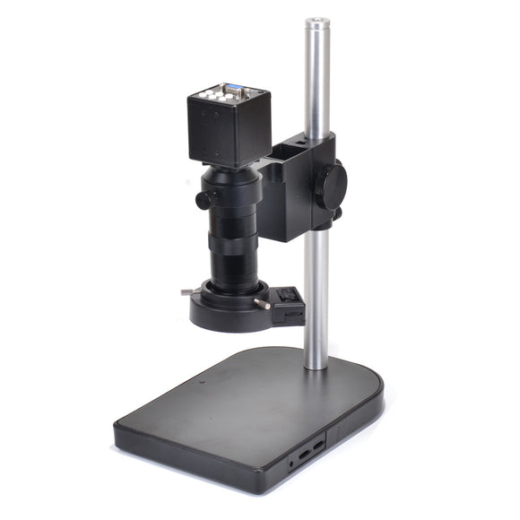 HAYEAR 2.0MP HD Industry Microscope Camera Set VGA Video Output R130 C-Mount Lens 8X-100X Stand Holder 40 LED Light Illuminator