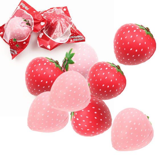 10PCS Wholesale Strawberry Squishy Slow Rising Fruit Squeeze Gift Toys